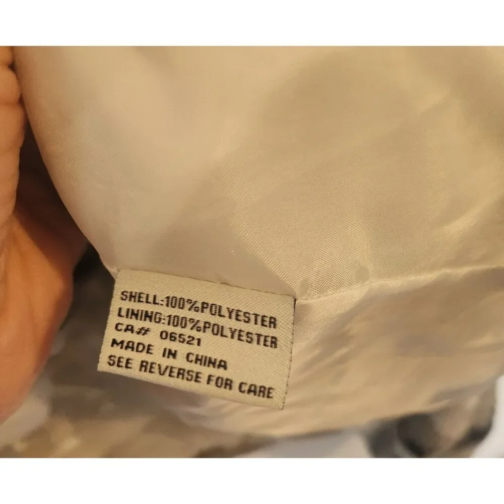 Vtg 90s Glacier Gear Outdoor Fleece Wolves Zip Up Jacket Blue White Sz L - Picture 5 of 8